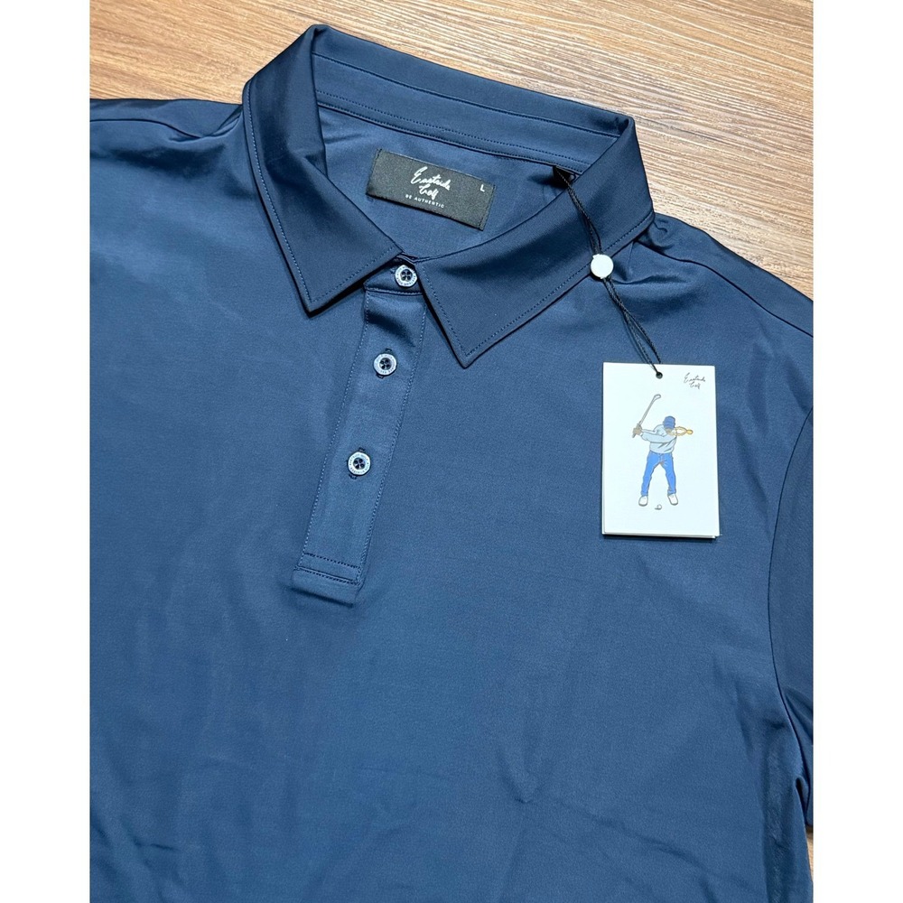 Eastside Golf Mens Performance Polo Shirt Navy Blue Short Sleeve Size L NEW